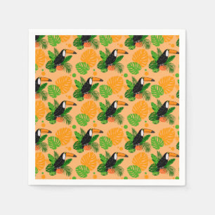 Tropischer Toucan Bird Nahtloses Muster Serviette