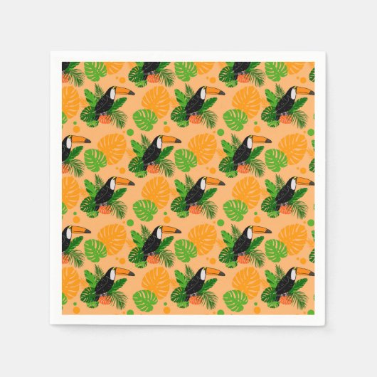 Tropischer Toucan Bird Nahtloses Muster Serviette (Vorderseite)