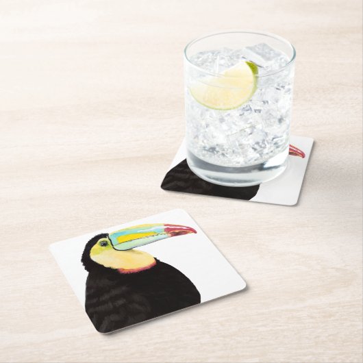 Tropischer Toucan Bird Rechteckiger Pappuntersetzer (Vor Ort)