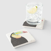 Tropischer Toucan Bird Steinuntersetzer (Seitenansicht)