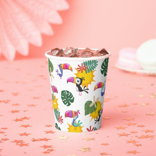 Tropischer Toucan Cluster Paper Cup Pappbecher (Insitu)
