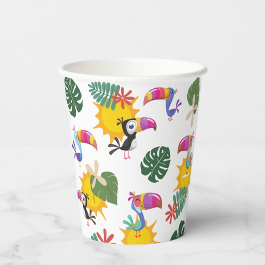 Tropischer Toucan Cluster Paper Cup Pappbecher (Rückseite)
