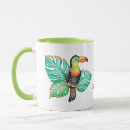 Tropischer Toucan Exotic Parrot Personalisiert Tasse (Links)