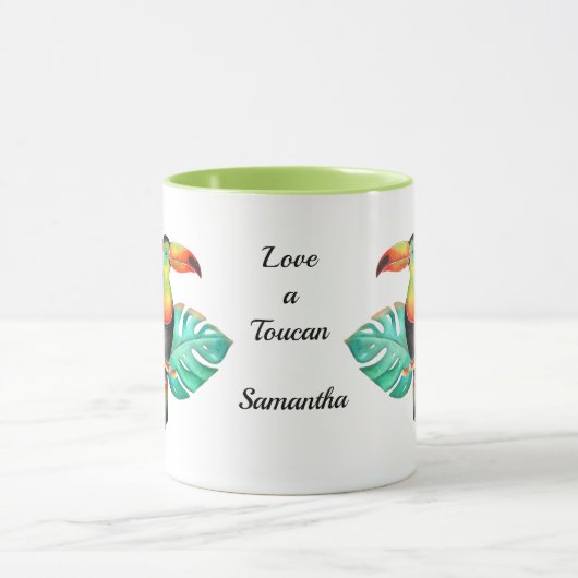 Tropischer Toucan Exotic Parrot Personalisiert Tasse (Zentrum)