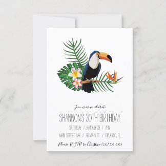 Tropischer Toucan Geburtstagsparty Einladung