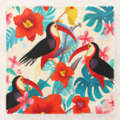 Tropischer Toucan-Untersetzer Glasuntersetzer (Vorderseite)