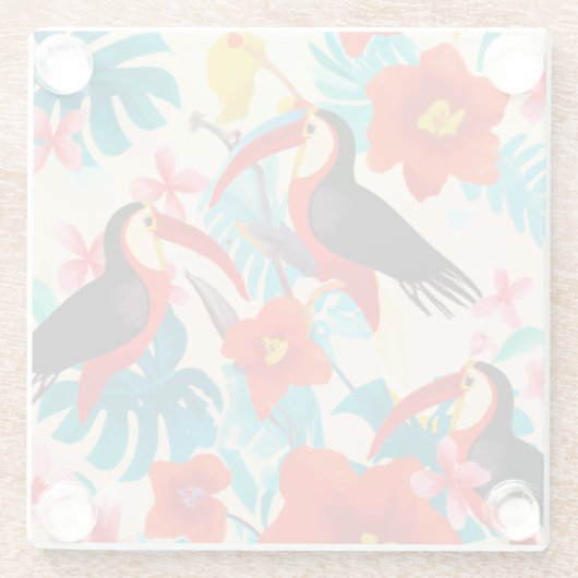Tropischer Toucan-Untersetzer Glasuntersetzer (Rückseite)