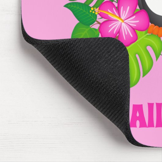 Tropischer Touch Hübsch rosa Mousepad (Ecke)