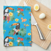 Tropischer Touch und Blume Geschirrtuch (Viertel Falte)