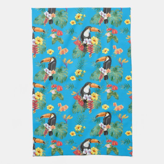 Tropischer Touch und Blume Geschirrtuch (Vertikal)