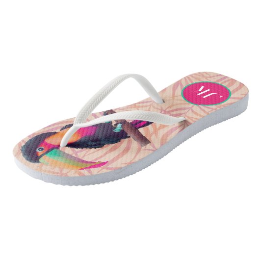 Tropischer Toukan Badesandalen (Schrägansicht)