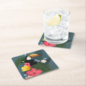 Tropischer Toukan in der Wildnis Rechteckiger Pappuntersetzer (Vor Ort)