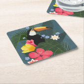 Tropischer Toukan in der Wildnis Rechteckiger Pappuntersetzer (angewinkelt)