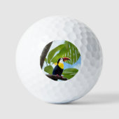 Tropischer Toukan in einem Baum Golfball (Vorderseite)