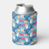 Tropischer Toukan: lebendiges Blumenmuster. Dosenkühler (Kanne Vorderseite)