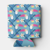 Tropischer Toukan: lebendiges Blumenmuster. Dosenkühler (Rückseite)