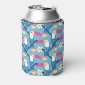 Tropischer Toukan: lebendiges Blumenmuster. Dosenkühler (Kanne Rückseite)