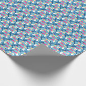 Tropischer Toukan: lebendiges Blumenmuster. Geschenkpapier (Ecke)