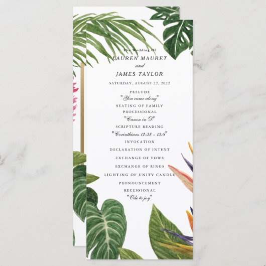 Tropischer Traum Programm (Vorne/Hinten)