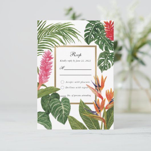 Tropischer Traum RSVP Karte (Stehend Vorderseite)