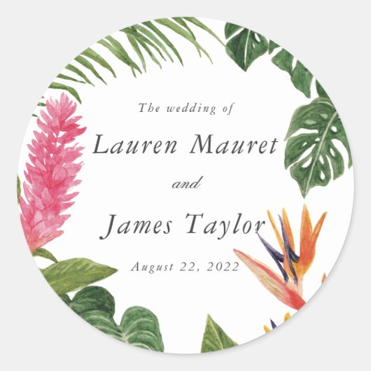 Tropischer Traum Runder Aufkleber (Vorderseite)