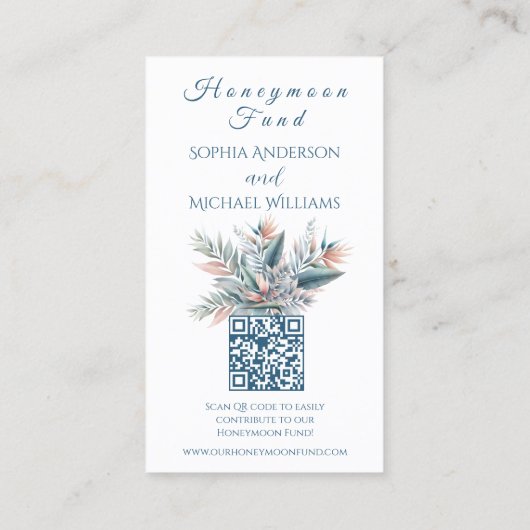 Tropischer Traum von Aquarellen - Registry-Honeymo Visitenkarte (Rückseite)