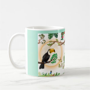 Tropischer Tukan-Vogel & Dschungelblätter Kaffeeta Kaffeetasse