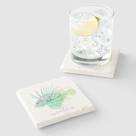 Tropischer Untersetzer Linonfish Stone (Seitenansicht)