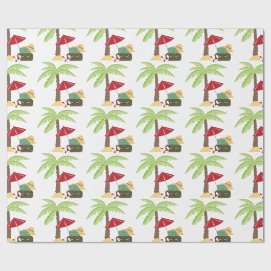 Tropischer Urlaub Geschenkpapier (Flach)
