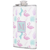 Tropischer Urlaub ⎥ Monogramm Vinyl Wrapped Flask Flachmann (Links)