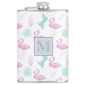 Tropischer Urlaub ⎥ Monogramm Vinyl Wrapped Flask Flachmann (Vorderseite)
