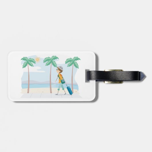Tropischer Urlaub Reisende Spaß Beach Reisen Gepäckanhänger (Rückseite horizontal)