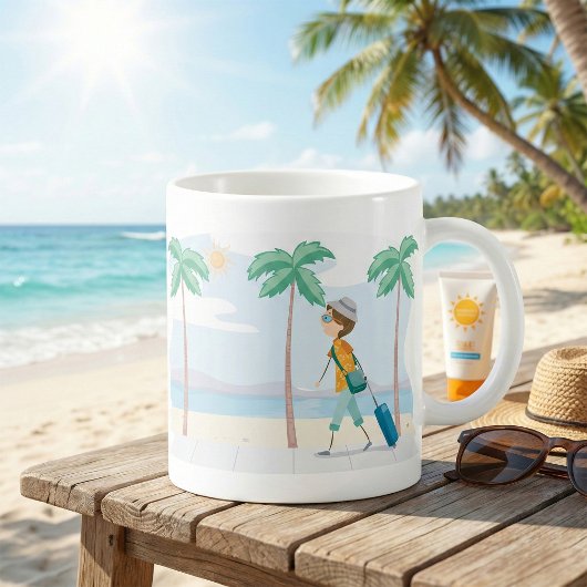 Tropischer Urlaub Reisende Spaß Beach Reisen Kaffeetasse