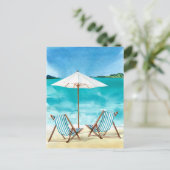Tropischer Urlaub Wasser Meer Strand Postkarte (Stehend Vorderseite)