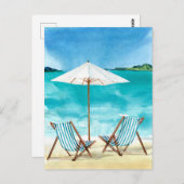 Tropischer Urlaub Wasser Meer Strand Postkarte (Vorne/Hinten)