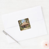 Tropischer Urlaub zum Geburtstag Quadratischer Aufkleber (Umschlag)