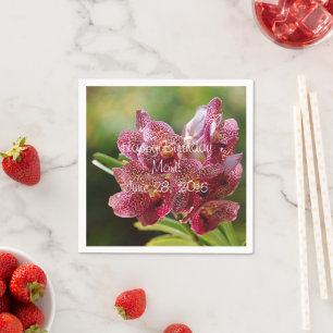 Tropischer Vanda-Orchideen-Cluster-Geburtstag Serviette