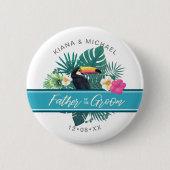 Tropischer Vater der Erde Aquamarin ID577 Button (Vorderseite)