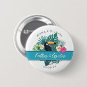 Tropischer Vater der Erde Aquamarin ID577 Button (Vorne & Hinten)