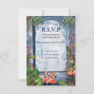 Tropischer Vintage-Blauer Marmorpalast RSVP Karte