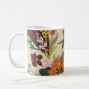 Tropischer Vintage-Blumen-Teppich Kaffeetasse