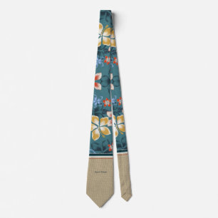 Tropischer Vintage-Hawaiian-Inseln-Surfer Krawatte