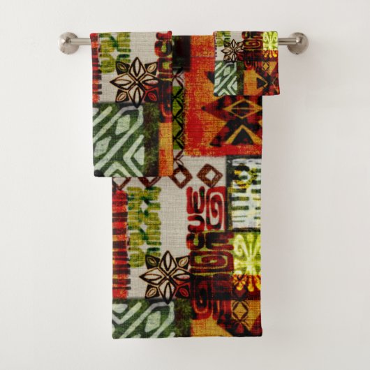 Tropischer Vintager 60er Hawaiisches Barktuch Badhandtuch Set (Insitu)