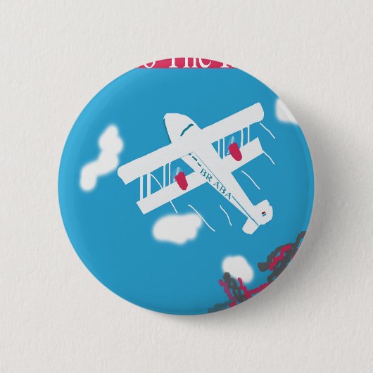 Tropischer Vintager Flugzeugverkehr Button (Vorderseite)