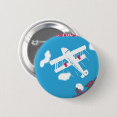Tropischer Vintager Flugzeugverkehr Button (Vorne & Hinten)