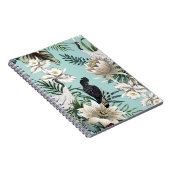 Tropischer Vintager Kran, Papagei, Lotusblume Notizblock (Rechte Seite)
