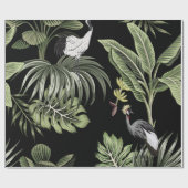 Tropischer Vintager Nachtkran, Palmen, Verbot Geschenkpapier (Flach)