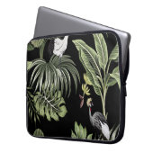 Tropischer Vintager Nachtkran, Palmen, Verbot Laptopschutzhülle (Vorderseite Links)