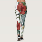 Tropischer Vintager Papagei-Hibiskus Leggings (Rückseite)