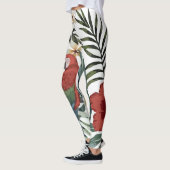 Tropischer Vintager Papagei-Hibiskus Leggings (Links)